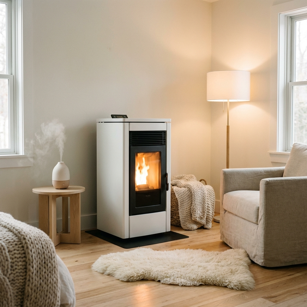 Estufa de pellets y humidificador