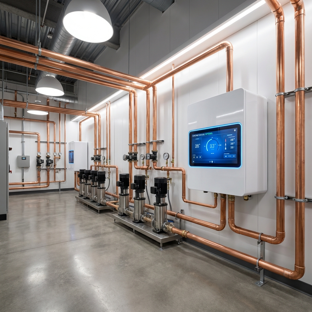 Sala de calderas moderna y eficiente