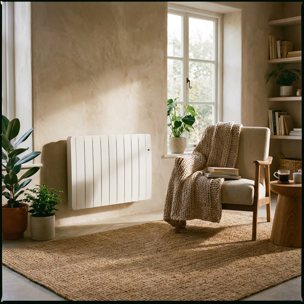 Radiador eléctrico de bajo consumo en salón