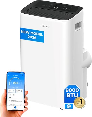 Midea: aire acondicionado portátil de 9000 BTU con app